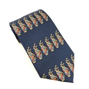 Hathaway Golf 100% Silk Navy Golf Club Tie EUC
